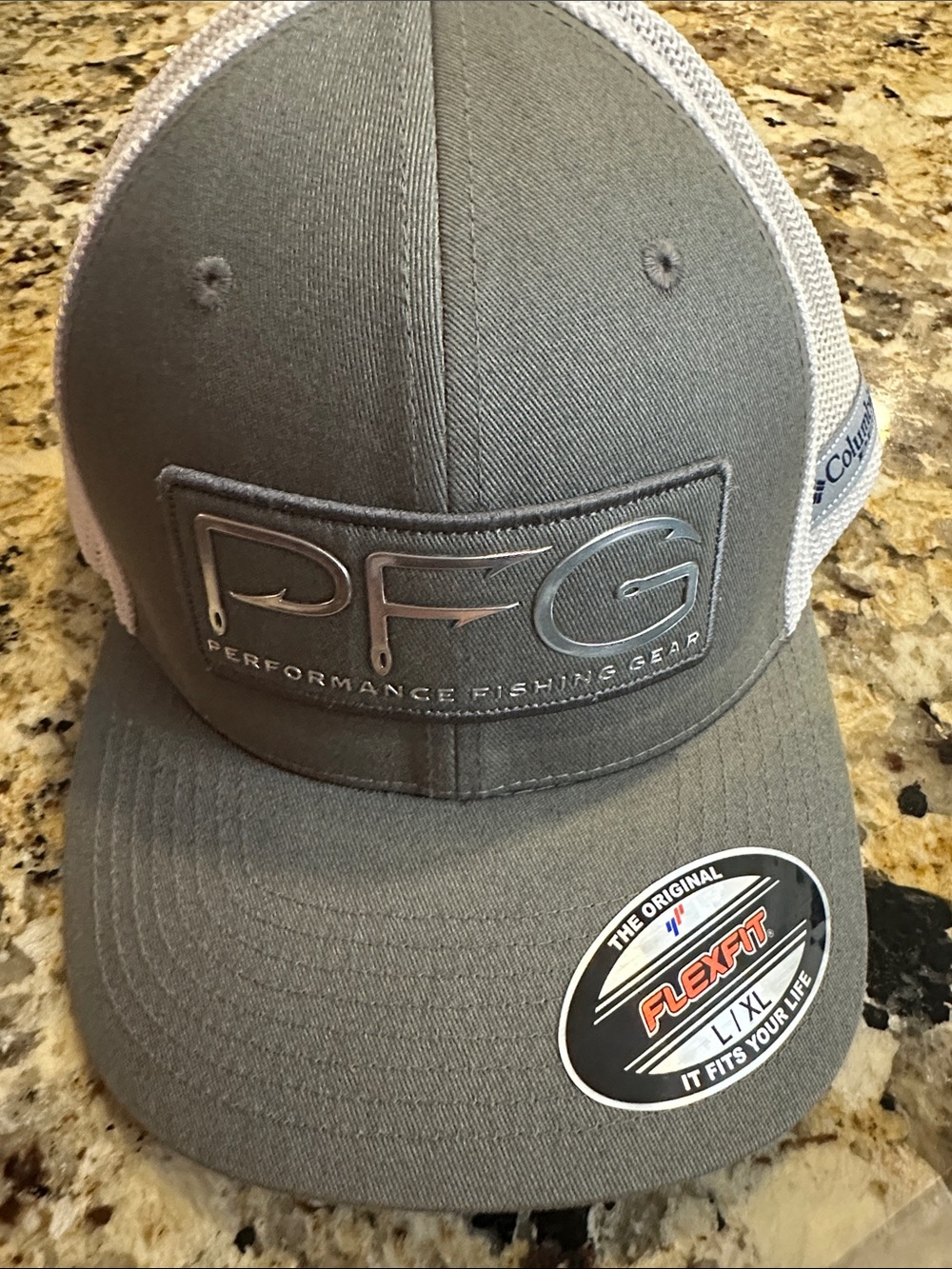 Columbia Gray and White Mesh Trucker Hat